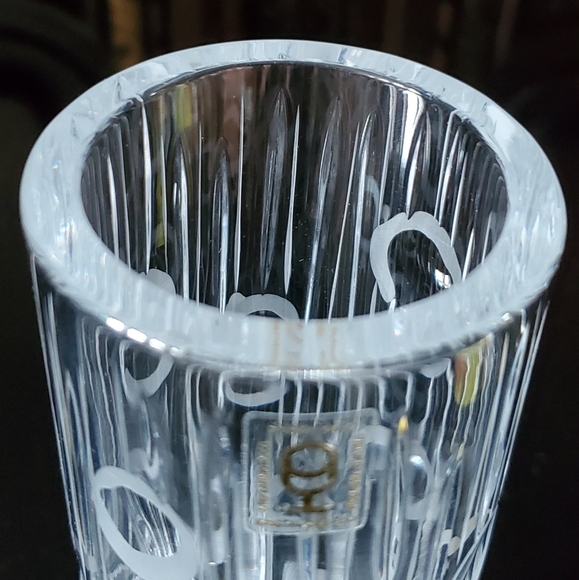 7" Crystal 24% Lead Abstract Design Rogaska Slatina Steklarska Sola Rocno Delo - Picture 4 of 11